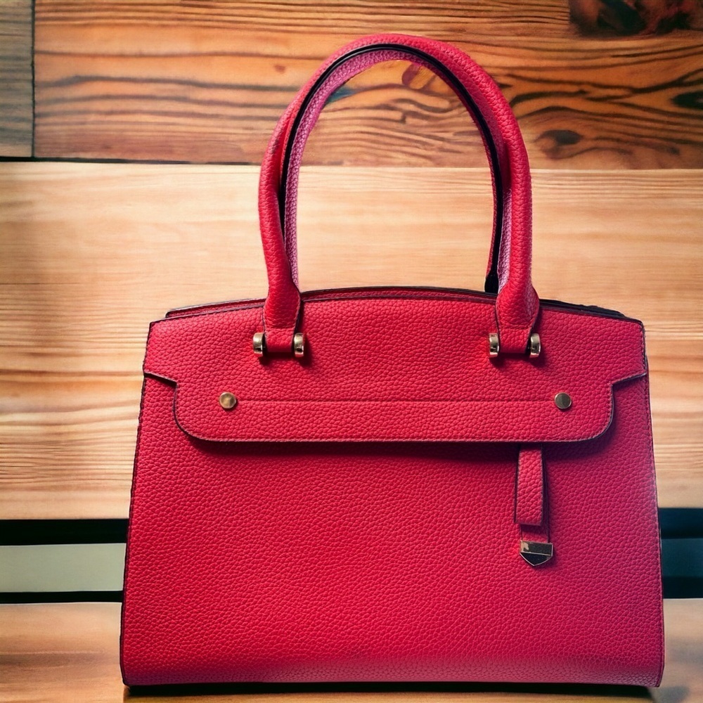 Stunning Red Faux Leather Handbag - Brand New! Super Soft, Business Casual Purse